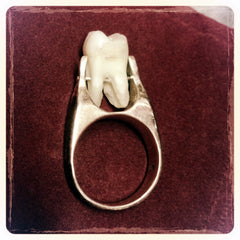 Real Human Tooth Ring in Sterling Silver