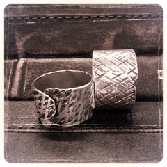 Sterling Silver Textured Flap Ring