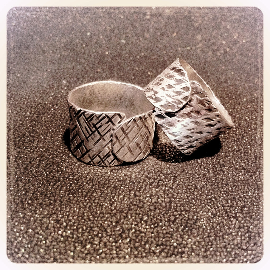 Sterling Silver Textured Flap Ring